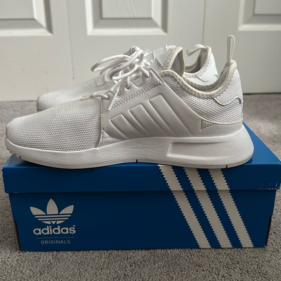 ALL WHITE ADIDAS X_PLR J SHOES w/ box (size 5Y or 7 women) - Picture 3 of 11